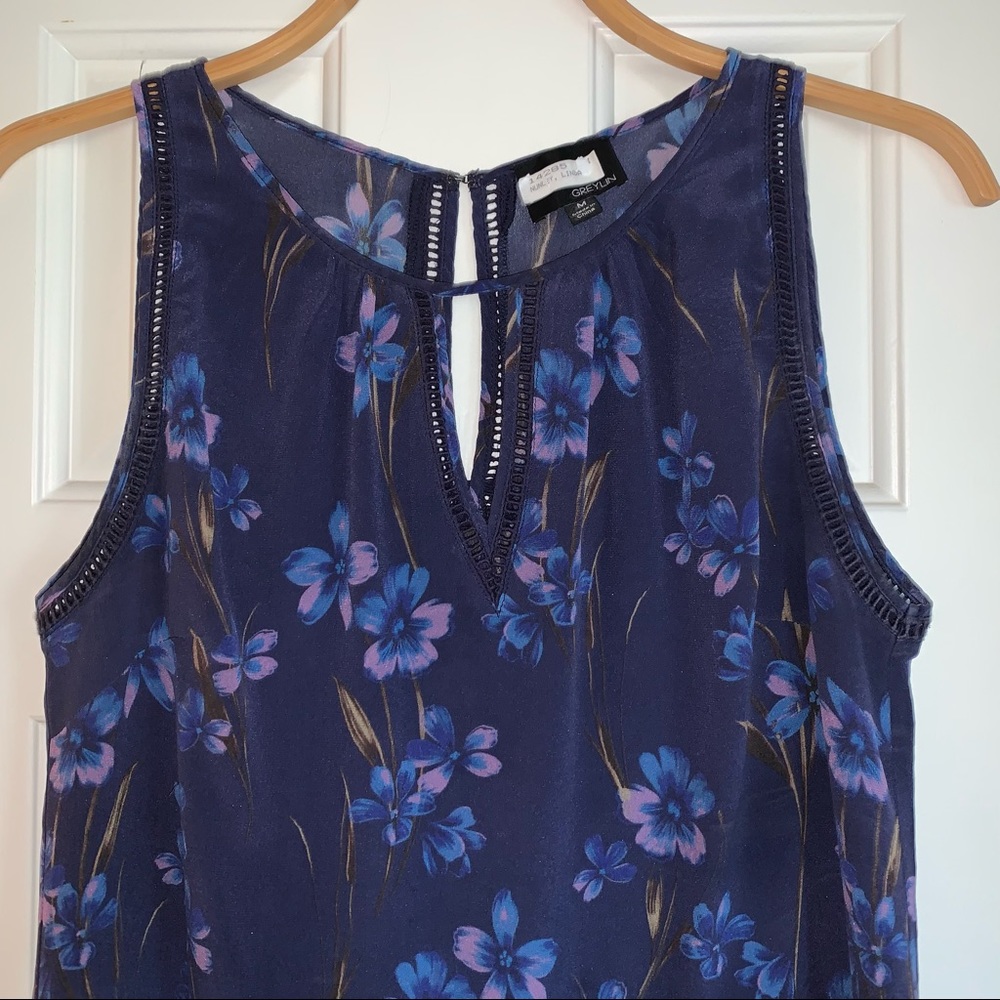 Anthropologie Greylin Floral Silk Tank, size Medium - Picture 9 of 9